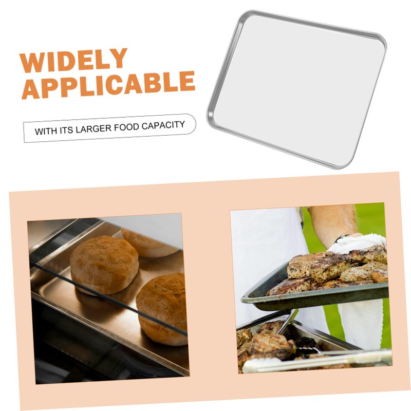 Rectangular Stainless Steel Grill Tray For Baking Steaming And Food Serving - Image 5