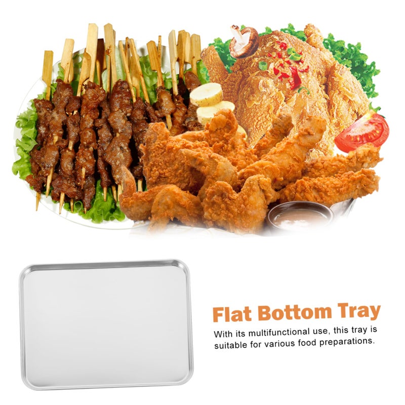 Rectangular Stainless Steel Grill Tray For Baking Steaming And Food Serving - Image 3