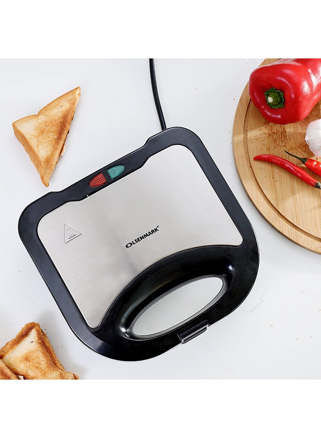 Olsenmark 2 Slice Sandwich Maker Toaster OMGM2321, 750W Equipped With Non-Stick Coating And Overheat Protection, Perfect For Making Sandwiches, Bread Toast 750 W OMGM2321 Black - Image 5