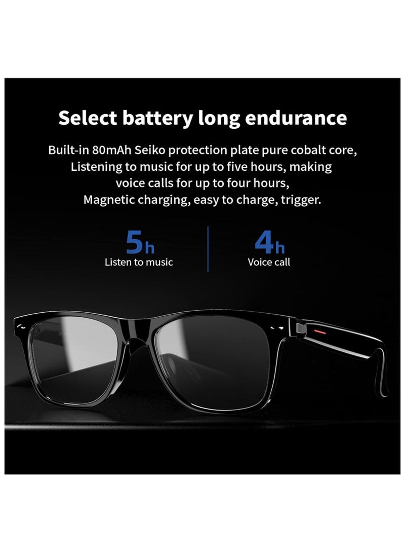 فلوشرينيك نظارات بلوتوث ذكية، نظارات شمسية بلوتوث مفتوحة الأذن، ميكروفون ومكبرات صوت مدمجة، تصنيف مقاومة الماء IP65، مكالمات بدون استخدام اليدين، متوافقة مع المساعدات الصوتية واللمسية، نظارات شمسية ذكية واقية من الأشعة فوق البنفسجية في الهواء الطلق (أسود) - Image 5