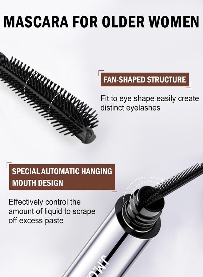 Jutqut Black Mascara for Older Women 60 Plus, Mascara Volume and Length for Mature Women, Waterproof Smudge Proof Long Lasting Volumizing, Hypoallergenic - Image 3