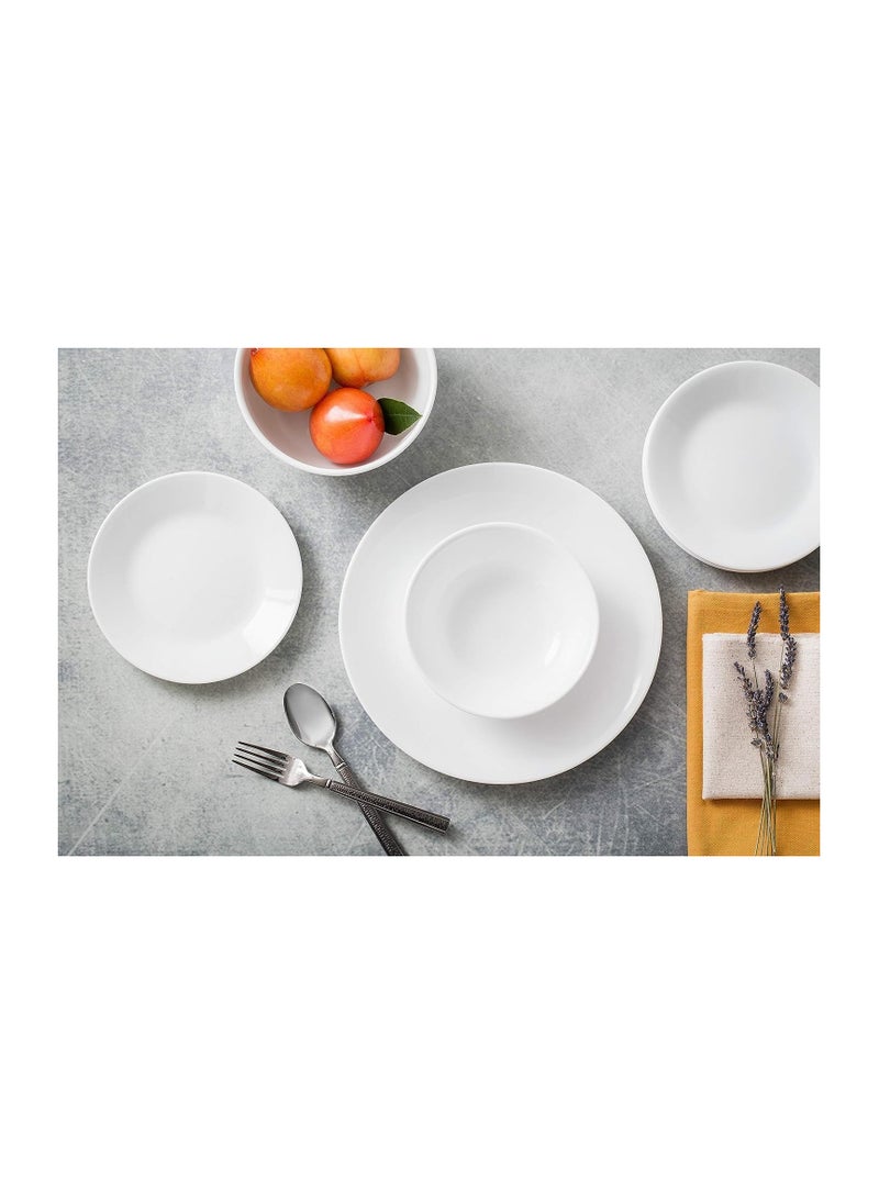 Generic - 18 Piece Set White Porcelain for 6 Shatterproof Dinnerware, Includes 26cm Dinner, 17cm Salad Side Plates and Soup Bowl 530ml - Image 1