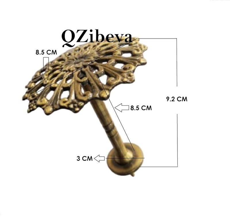 QZibeva QZibeva Curtain Holdback Pack of 2 Decorative Bronze Tie Back Hook Loop Design Wall Craft Hooks  - Image 5