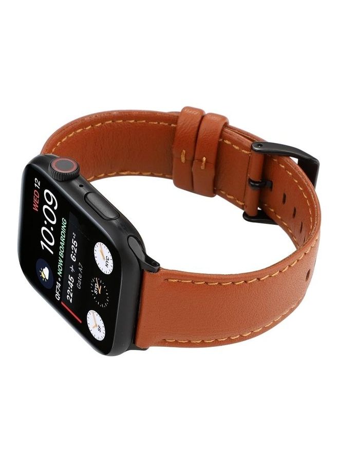 NIBEMINENT Ethnic Replacement Watchband For Apple Watch Series 1/2/3/4/5/6/7/SE 42-44-45mm Brown - Image 4
