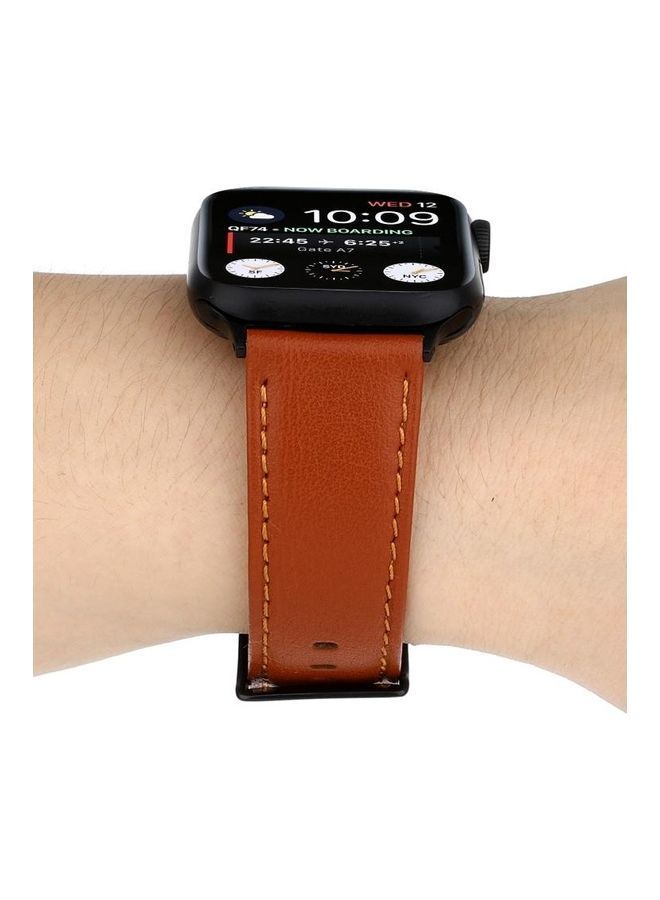 NIBEMINENT Ethnic Replacement Watchband For Apple Watch Series 1/2/3/4/5/6/7/SE 42-44-45mm Brown - Image 5