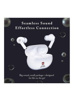 SWISS MILITARY Delta5 Active Noise Cancelling Earbuds with ENC & Transparency Mode, Smart Touch Sensors, 300Hr Standby & 5Hr Music Time, Seamless Connectivity, Works with Android/iOS Phones- White  - Image 3