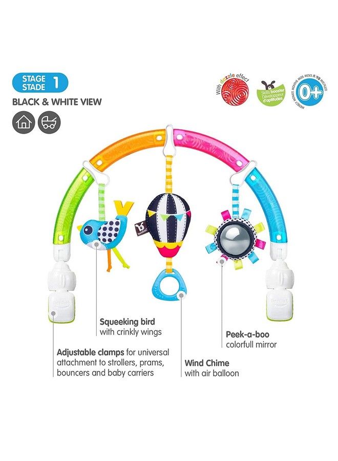 BenBat Baby Stroller Arch Toy. Benbat Rainbow Dazzle Friends Play Bar. Fun Newborns Sensory Activity Adjustable For Bouncers And Car Seat. - Image 5