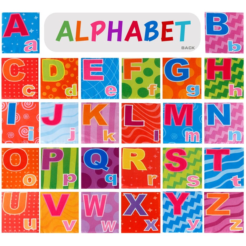 Mini Tudou 26 PCS Baby Soft Alphabet Cards, ABC Learning Flash Cards with Storage Bag, Washable Soft Letter Early Educational Toy for Babies Infants Toddlers Boys and Girls 0 1 2 3 Years Old - Image 3