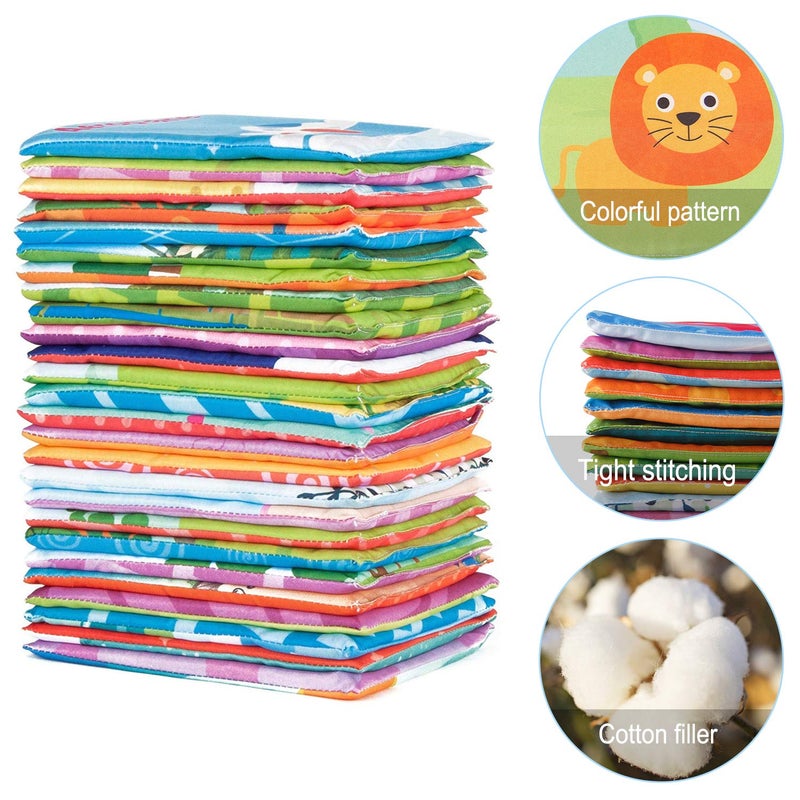 Mini Tudou 26 PCS Baby Soft Alphabet Cards, ABC Learning Flash Cards with Storage Bag, Washable Soft Letter Early Educational Toy for Babies Infants Toddlers Boys and Girls 0 1 2 3 Years Old - Image 5