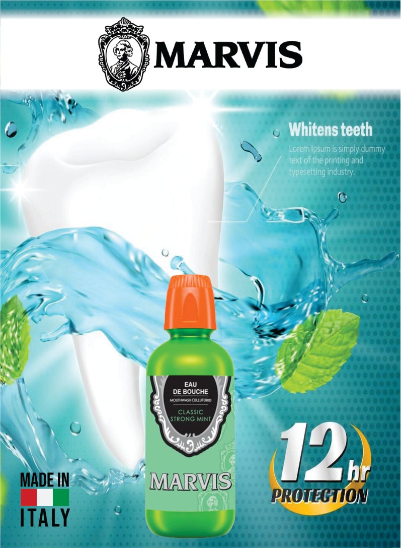 Marvis Classic Mint Mouthwash – Refreshing Classic Mint Formula for Complete Oral Hygiene 400ML - Image 2