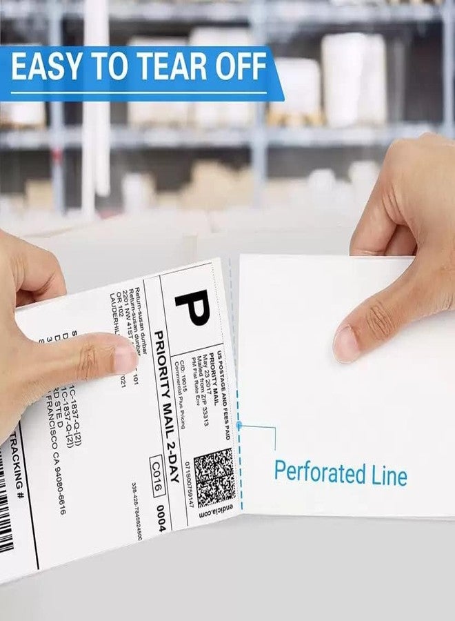 HEBEZON 100mm x 150mm Direct Thermal Shipping Labels Printer Sticker 400 per Roll (White, 4"x 6") (Pack of 6) - Image 3