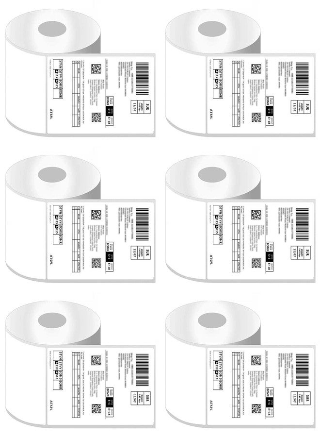 HEBEZON 100mm x 150mm Direct Thermal Shipping Labels Printer Sticker 400 per Roll (White, 4"x 6") (Pack of 6) - Image 1