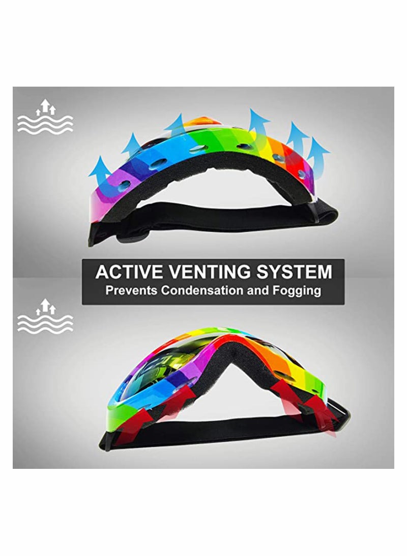 Zikra 4 Pack Snowboard Goggles Anti-fog,  Ski Anti Fog Glare Adjustable Strap Snow Goggles, Snow Sport PC HD Len for Men Women Kids Youth Winter Outdoor Skiing, Snowboarding, Skating, Motorcycling - Image 4