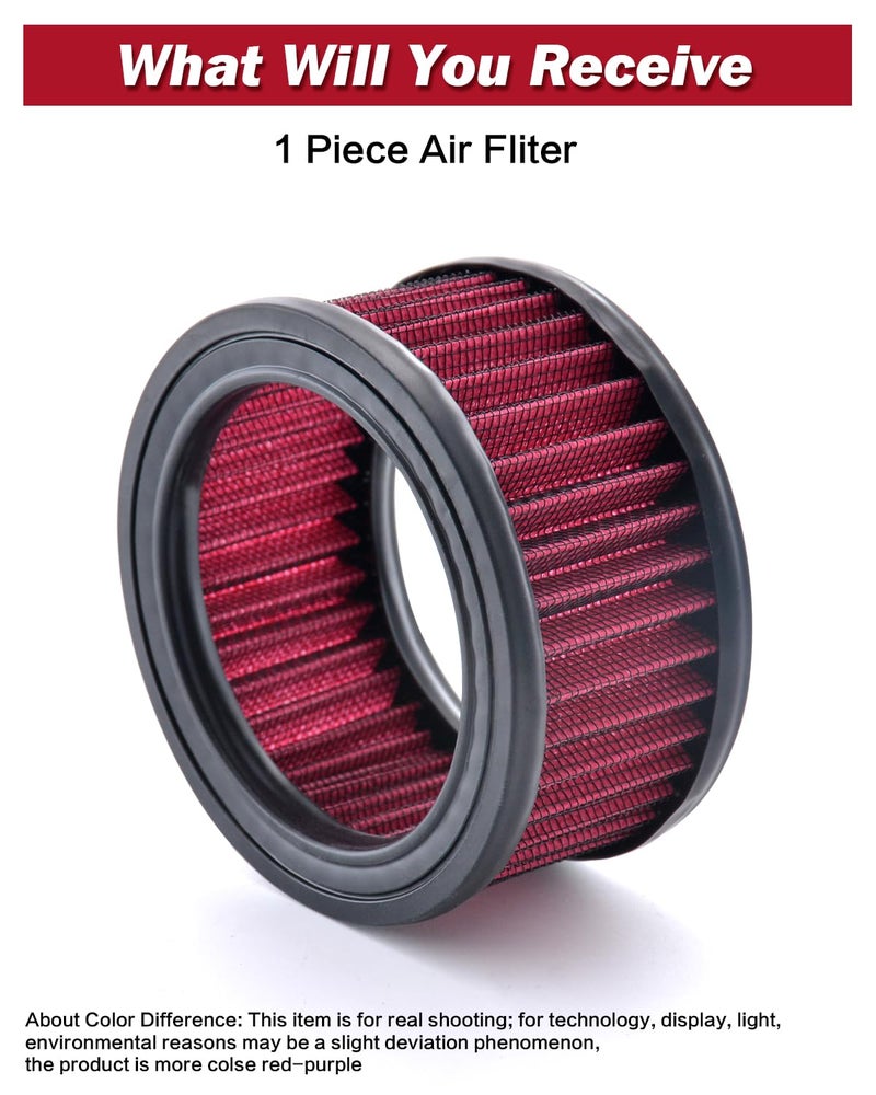 NATGIC Motorcycle Air Cleaner Intake Moto Air Filter Replacement System Kit for Har ley Sport ster XL883 XL1200 X48 2004-2018,Red-Purple (Pack of 1) - Image 5
