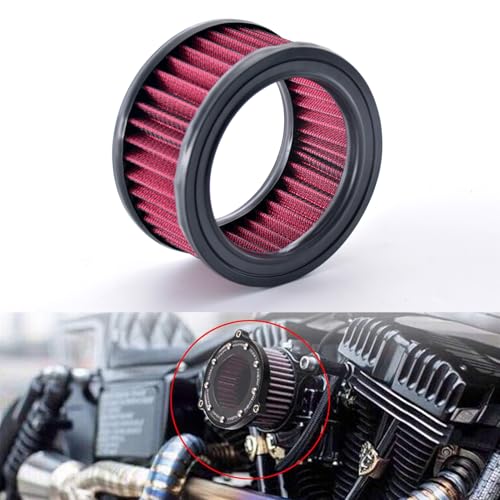 NATGIC Motorcycle Air Cleaner Intake Moto Air Filter Replacement System Kit for Har ley Sport ster XL883 XL1200 X48 2004-2018,Red-Purple (Pack of 1) - Image 1