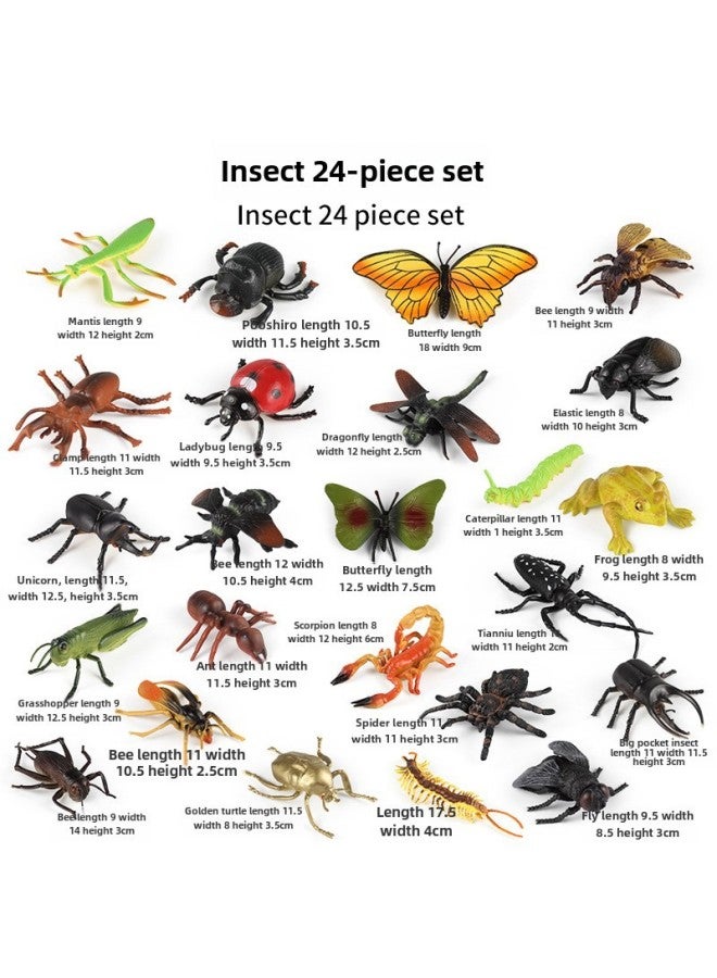 Children's Simulation Insect Toy Animal Model Spider Butterfly Seal Dragonfly Centipede Mantis Specimen Ornaments-Color:X-70 Caterpillar  - Image 3