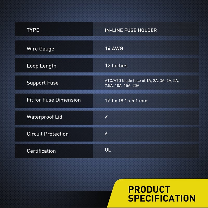 Nilight 10 Pack NI-FH01 Inline Holder 14AWG Wiring Harness ATC/ATO 30AMP Blade Automotive Fuse Holder-10, 2 Years Warranty - Image 5
