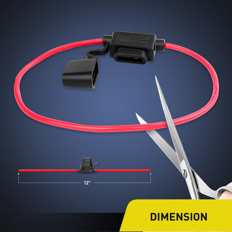 Nilight 10 Pack NI-FH01 Inline Holder 14AWG Wiring Harness ATC/ATO 30AMP Blade Automotive Fuse Holder-10, 2 Years Warranty - Image 3