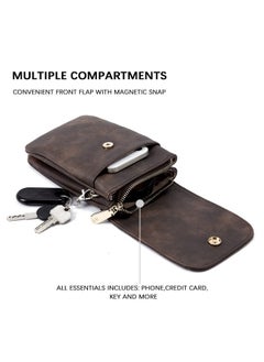 Bostanten BOSTANTEN Vegan Leather Small Crossbody Bags for Women Designer Cell Phone Bag Wallet Purses Adjustable Strap Retro Coffee  - Image 5