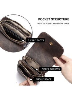 Bostanten BOSTANTEN Vegan Leather Small Crossbody Bags for Women Designer Cell Phone Bag Wallet Purses Adjustable Strap Retro Coffee  - Image 4