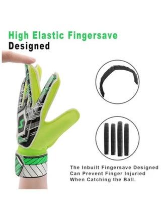 Children Football Gloves, Kids Youth Football Soccer Goalkeeper Goalie Training Gloves Gear with Strong Grips Palms, Soccer Goalie Goalkeeper Gloves for Kids Boys Children(7#) - view 3