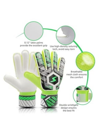 Children Football Gloves, Kids Youth Football Soccer Goalkeeper Goalie Training Gloves Gear with Strong Grips Palms, Soccer Goalie Goalkeeper Gloves for Kids Boys Children(7#) - view 5