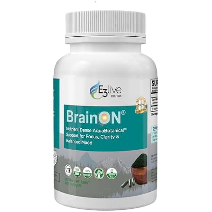 E3LIVE BrainON - Wild-Harvested AFA Extract for Mood Balance & Focus 90 Count - Image 1
