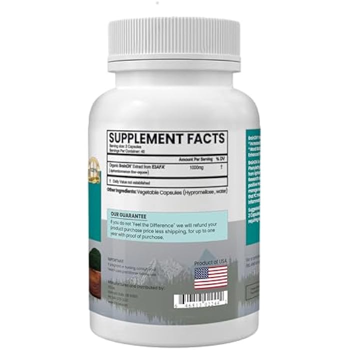 E3LIVE BrainON - Wild-Harvested AFA Extract for Mood Balance & Focus 90 Count - Image 2