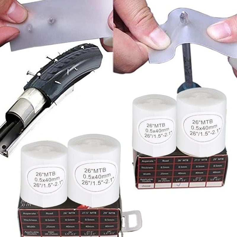 comfrt Bike Tire Liner Mountain Bike Bicycle Tyre Liner Inner Tube Protector Puncture Proof Belt 700c/26/27.5"/29" (Design : 26") 26 Inch Bike Tube - Image 4