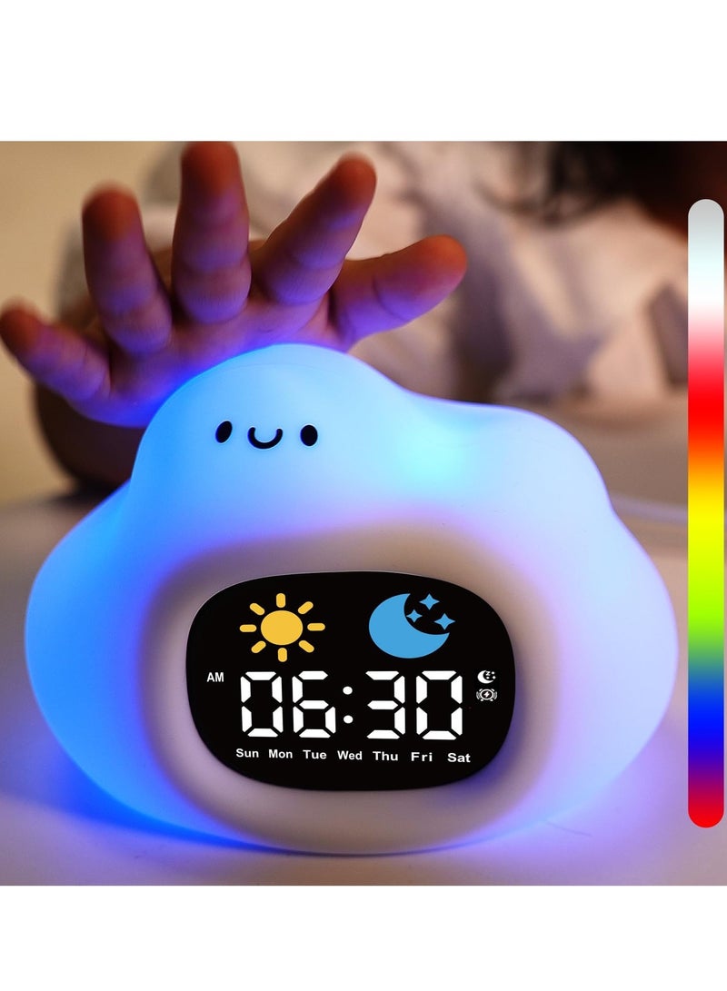 Bukela Ok to Wake Clock for Kids, Kids Alarm Clock for Bedroom, Cloud-Shaped Cute Touch Night Light, Sleep Training Clocks with 6 White Noise Sound Machine - Image 1