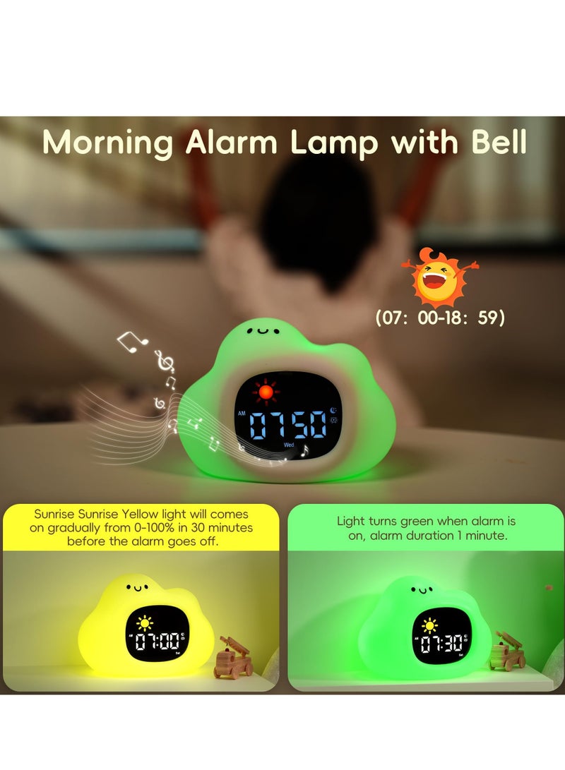 Bukela Ok to Wake Clock for Kids, Kids Alarm Clock for Bedroom, Cloud-Shaped Cute Touch Night Light, Sleep Training Clocks with 6 White Noise Sound Machine - Image 3