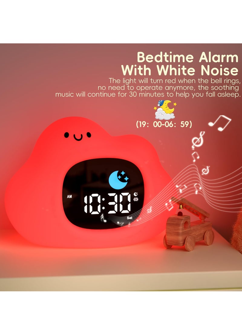 Bukela Ok to Wake Clock for Kids, Kids Alarm Clock for Bedroom, Cloud-Shaped Cute Touch Night Light, Sleep Training Clocks with 6 White Noise Sound Machine - Image 4