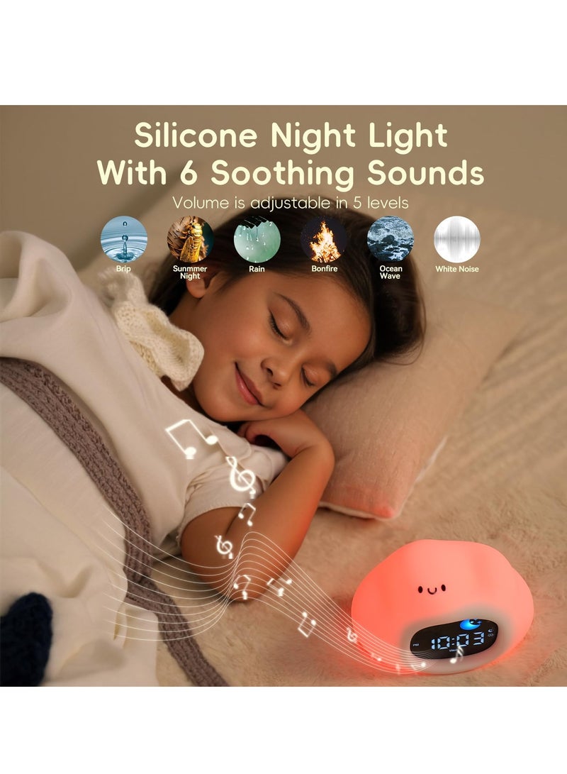 Bukela Ok to Wake Clock for Kids, Kids Alarm Clock for Bedroom, Cloud-Shaped Cute Touch Night Light, Sleep Training Clocks with 6 White Noise Sound Machine - Image 5