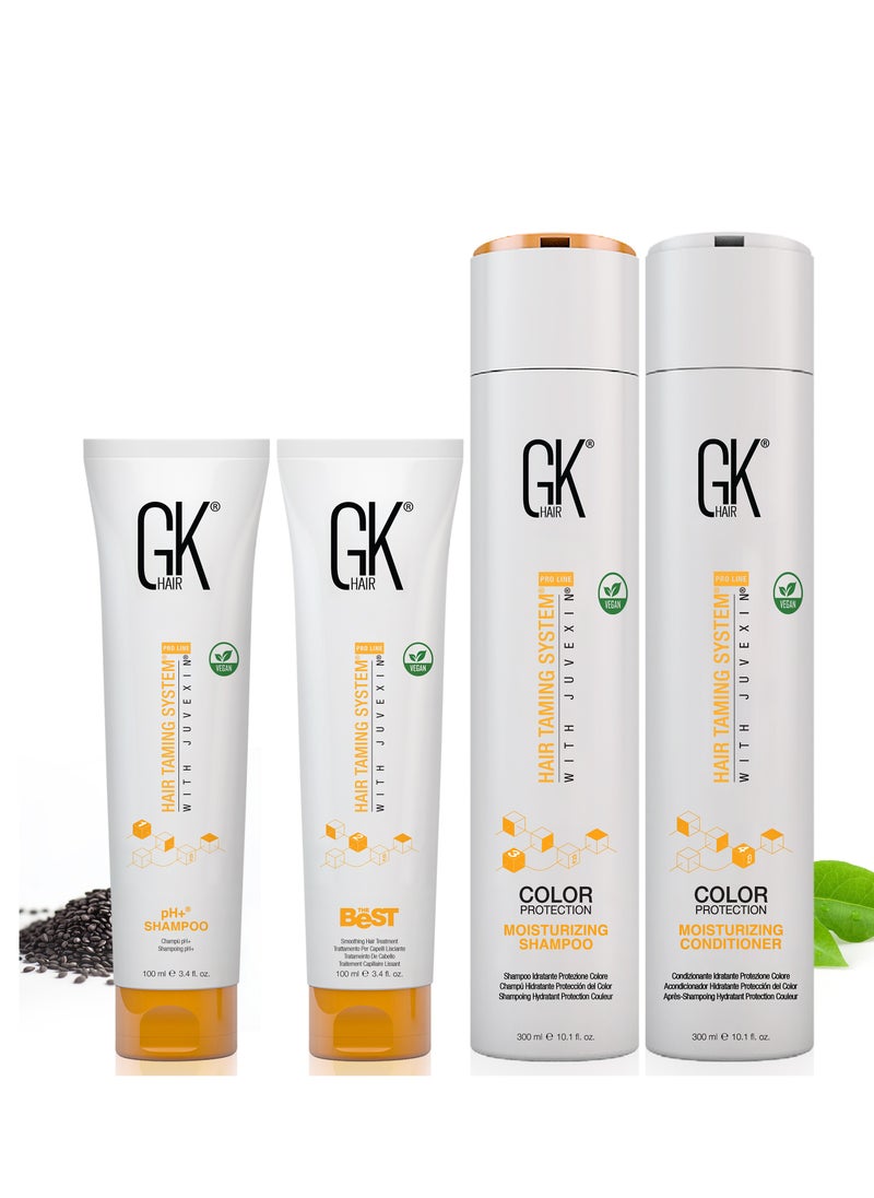 GK Hair The Best Consumer Box Kit (10.1 Fl Oz/300ml) Smoothing Keratin Treatment Professional Brazilian Complex Blowout Straightening For Silky Smooth Frizzy Hair  - Image 1
