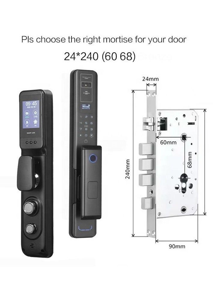Generic - Smart Security Door Lock – Built-in Camera & Remote Control via Mobile | Multiple Unlock Options (Fingerprint / Code / Card) - Image 1