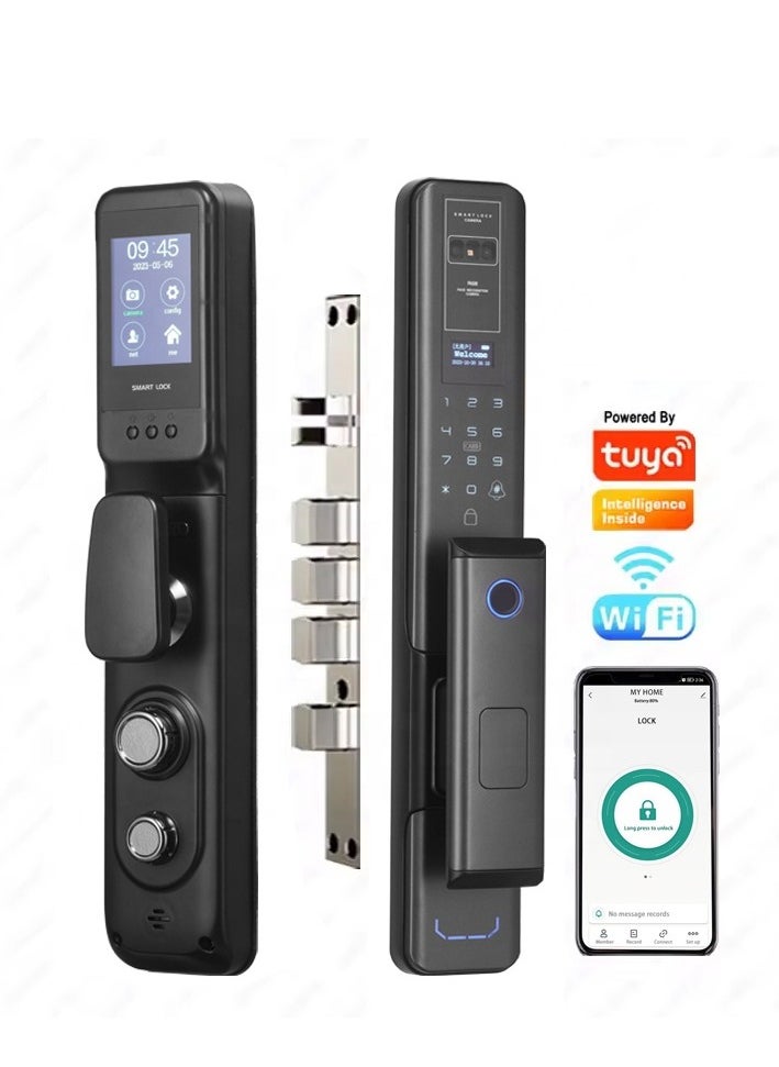 Generic - Smart Security Door Lock – Built-in Camera & Remote Control via Mobile | Multiple Unlock Options (Fingerprint / Code / Card) - Image 1