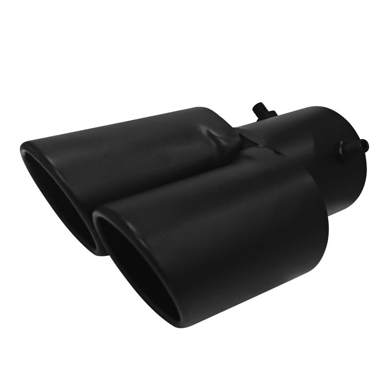 Eponcia Dual Exhaust Tip 2.5" Inlet, Escapes Deportivos Para Carro, Car Exhaust Tip Pipe Double Outlet Straight Muffler Tailpipe Tips with Screw, Bolt-on Exhausts Pipe Modification Accessories(Black) - Image 1