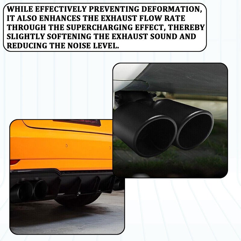 Eponcia Dual Exhaust Tip 2.5" Inlet, Escapes Deportivos Para Carro, Car Exhaust Tip Pipe Double Outlet Straight Muffler Tailpipe Tips with Screw, Bolt-on Exhausts Pipe Modification Accessories(Black) - Image 5