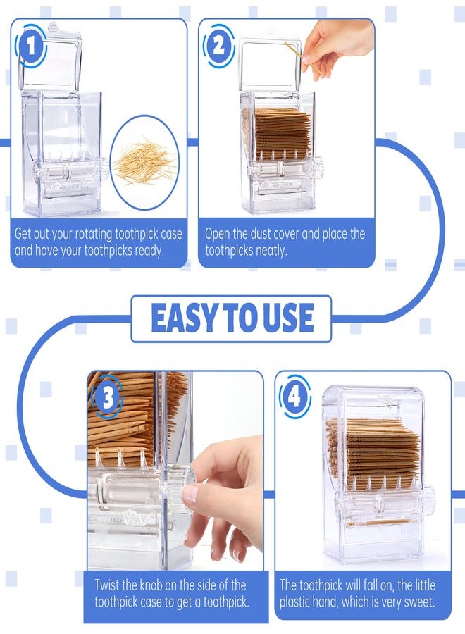 Quxddy Toothpick Holder Clear Toothpick Dispenser Automatic Toothpick Dispenser, Pop Up Toothpick Holder Dispenser for Home Kitchen Restaurant(No Include Toothpicks ) - Image 5