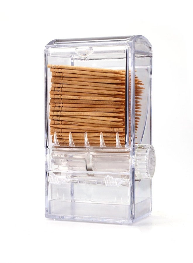 Quxddy Toothpick Holder Clear Toothpick Dispenser Automatic Toothpick Dispenser, Pop Up Toothpick Holder Dispenser for Home Kitchen Restaurant(No Include Toothpicks ) - Image 1