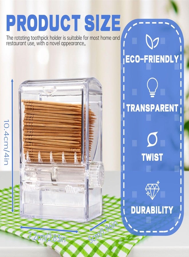 Quxddy Toothpick Holder Clear Toothpick Dispenser Automatic Toothpick Dispenser, Pop Up Toothpick Holder Dispenser for Home Kitchen Restaurant(No Include Toothpicks ) - Image 2