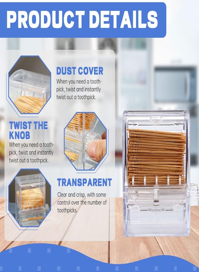 Quxddy Toothpick Holder Clear Toothpick Dispenser Automatic Toothpick Dispenser, Pop Up Toothpick Holder Dispenser for Home Kitchen Restaurant(No Include Toothpicks ) - Image 3