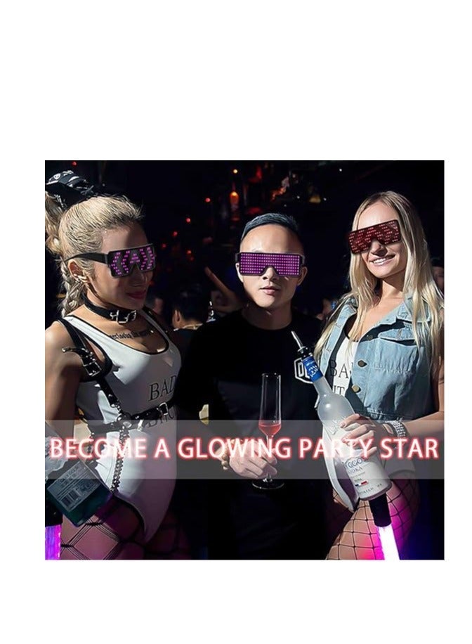 Wireless LED Glowing Glasses, Party Favor Glasses, USB Rechargeable LED Light Up Glasses with Flashing Neon, 11 Patterns LED Luminous Eyeglasses for Parties, Nightclub, , Concerts  - Image 5