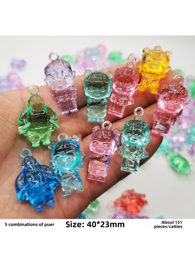 Color Spinning Top Children's Toy Set 3A Acrylic Healthy Durable Material Cartoon Animal Handmade Jewelry-Color:5 Types Of Zaer Combinations (about 151 Pieces/jin) - Image 1