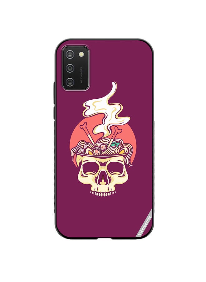 VR CREATIVE Protective Case Cover For Samsung Galaxy A03s Ramen Skull Design Multicolour - Image 1