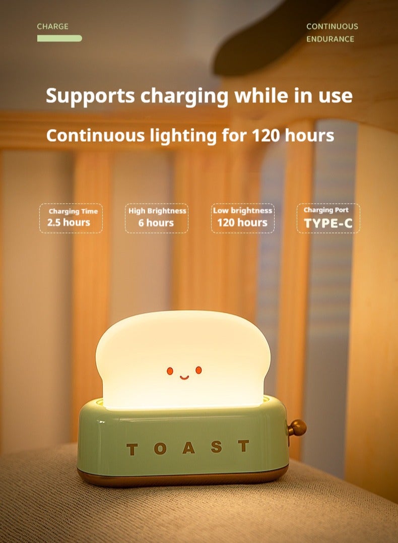 USB Rechargeable Cute Toaster-Shaped LED Night Light – Warmth Illuminates Every Moment, Decorative Table Lamp, Perfect for Home, Birthday Gift - Image 2