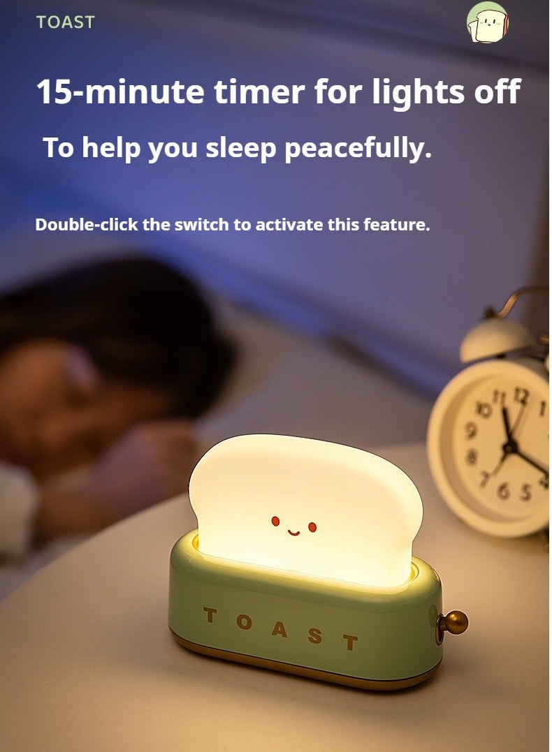 USB Rechargeable Cute Toaster-Shaped LED Night Light – Warmth Illuminates Every Moment, Decorative Table Lamp, Perfect for Home, Birthday Gift - Image 4