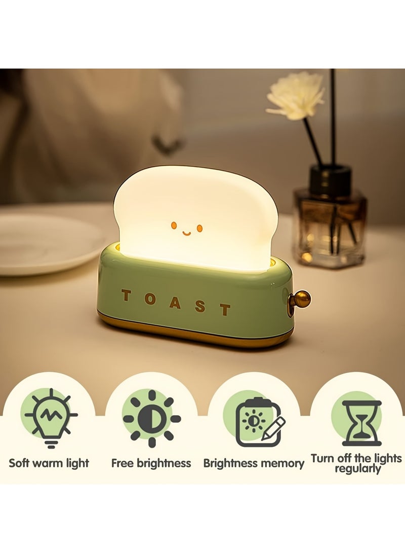 USB Rechargeable Cute Toaster-Shaped LED Night Light – Warmth Illuminates Every Moment, Decorative Table Lamp, Perfect for Home, Birthday Gift - Image 5