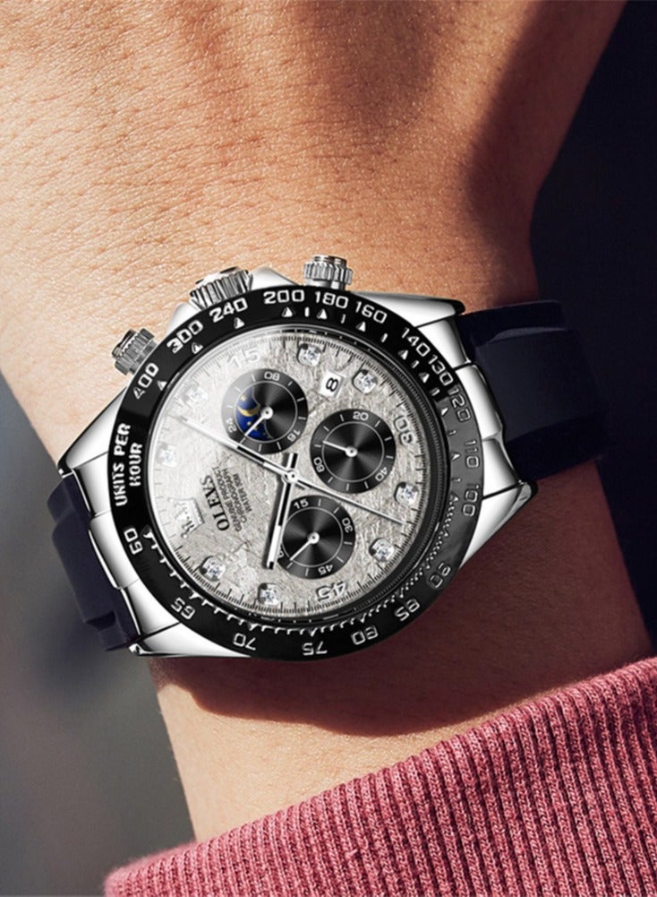 OLEVS Luxury Men Watch Quartz Man Watches Waterproof Luminous Top Brand Watch for Men Diamond Moon Phase Analog Quartz Male Wrist Watches for Men Waterproof Luminous - Image 3