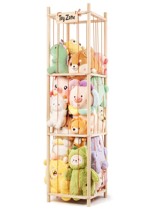 ISIMEE Wooden Stuffed Animal Storage for over 40 Plush Toys, 15.7×15.7×52.4 in - Image 1